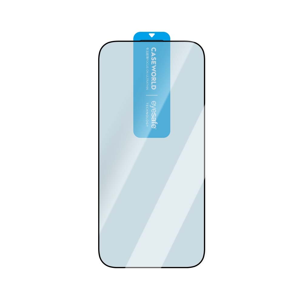 iPhone 16 Pro Max CaseWorld 3D Eyesafe Mavi Işık Teknolojili 0.15mm Temperli Cam Ekran Koruyucu + Uygulama Aparatı