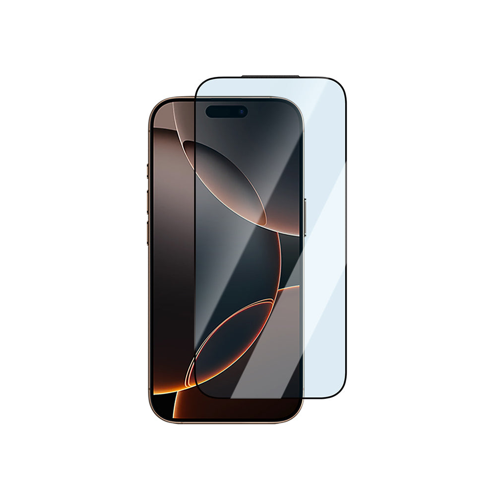 iPhone 16 Pro Max CaseWorld Applicator Serisi 2.5D Eyesafe Mavi Işık Teknolojili 0.33mm Temperli Cam Ekran Koruyucu + Uygulama Aparatı
