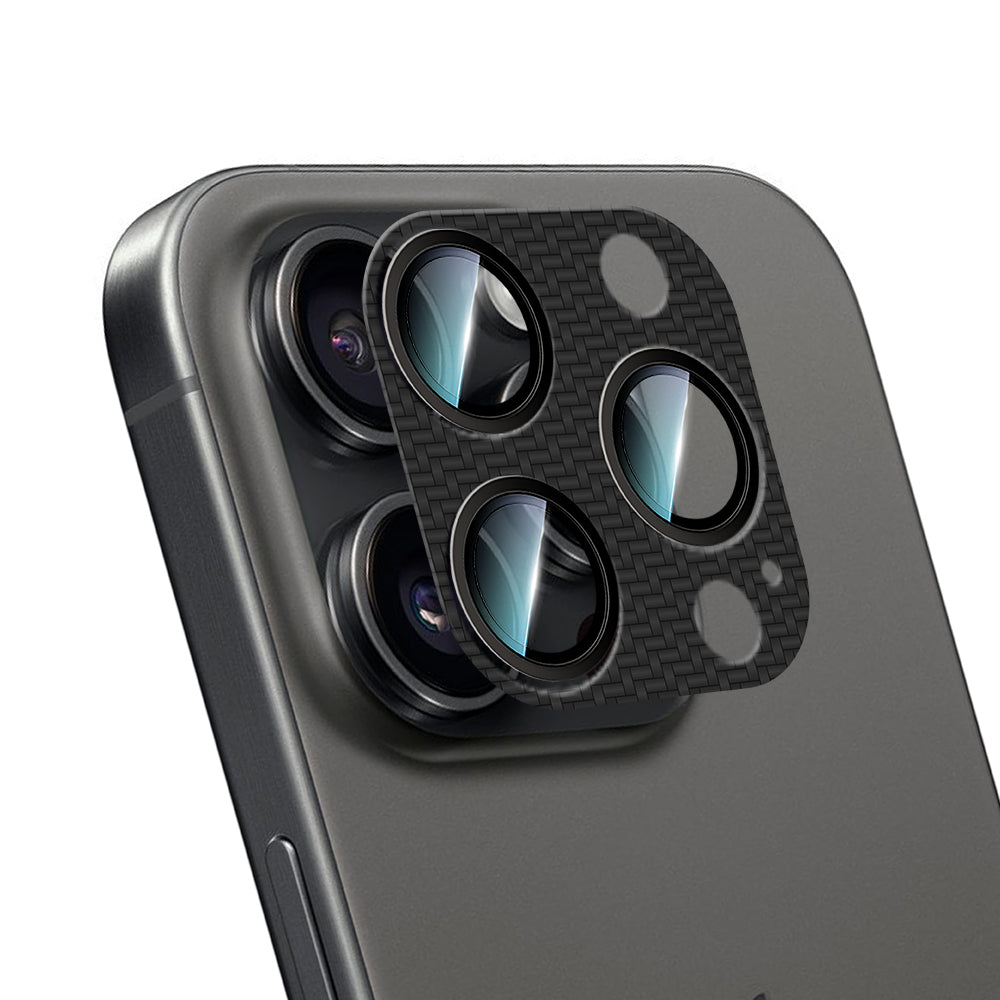 iPhone 16 Pro Max CaseWorld Karbon Fiber Serisi Anti Reflective Ultra Clear Full Kamera Lens Koruyucu