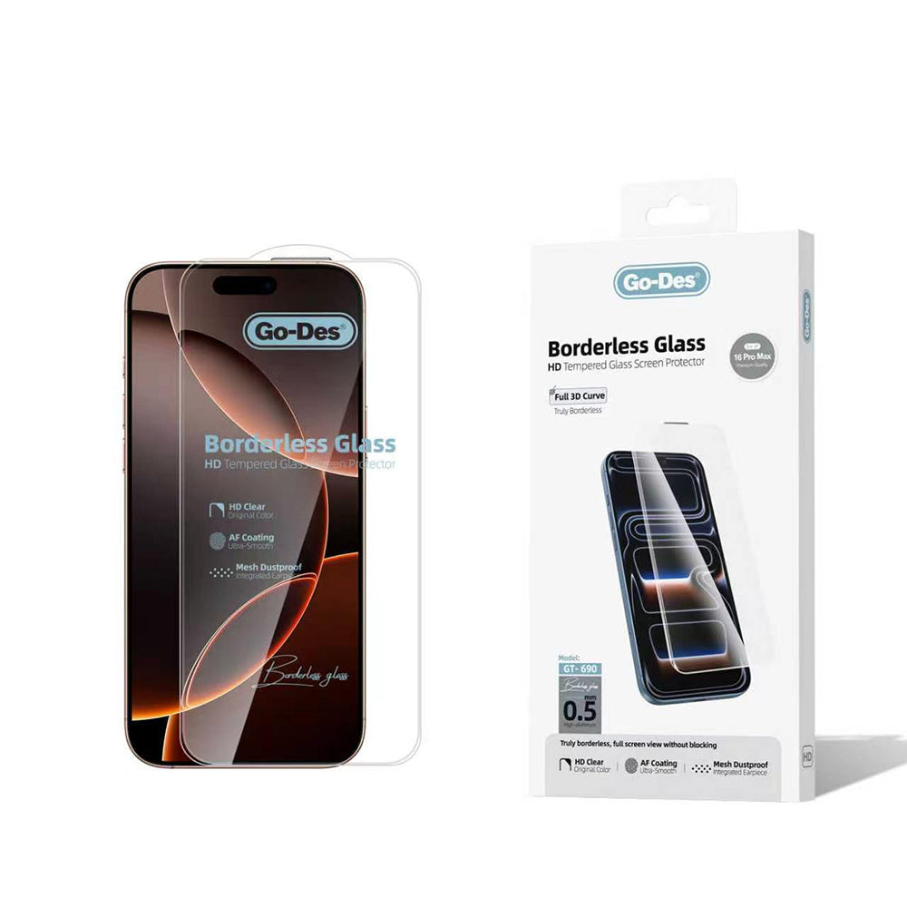 iPhone 16 Pro Max Go Des Borderless Temperli Cam Ekran Koruyucu