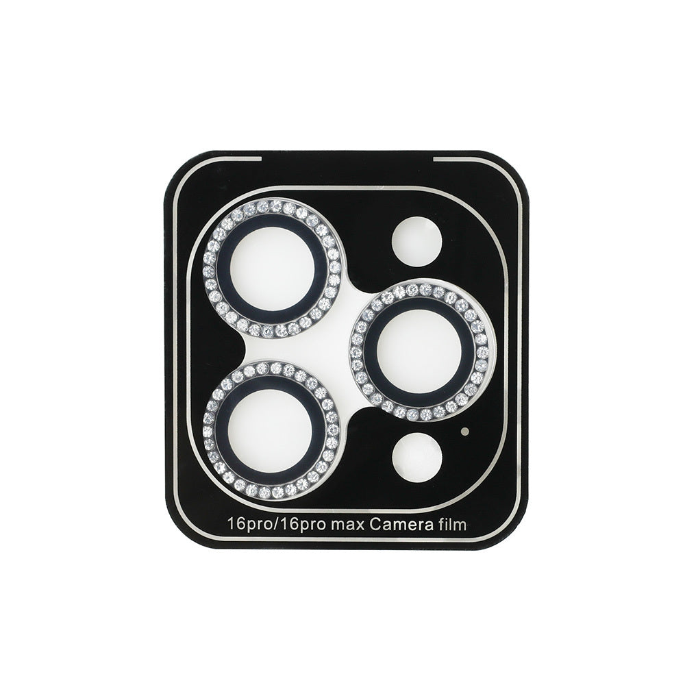 iPhone 16 Pro Max Guess Orijinal Lisanslı Rhinestone Ekran Koruyucu + Lens Koruyucu 2in1 Aksesuar Seti