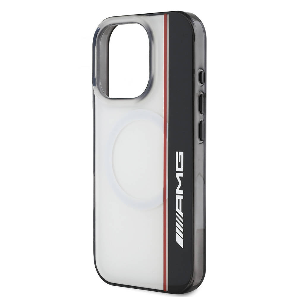 iPhone 16 Pro Max Kılıf AMG Orijinal Lisanslı M-safe Şarj Özellikli IML Baskı Logolu Çift Katmanlı Bow Lines Kılıf