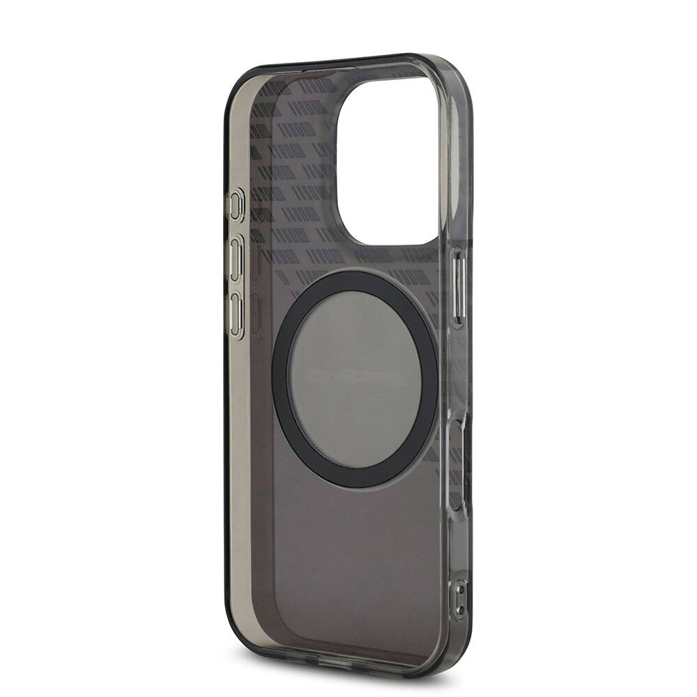 iPhone 16 Pro Max Kılıf AMG Orijinal Lisanslı M-safe Şarj Özellikli IML Baskı Logolu Smoked Kılıf