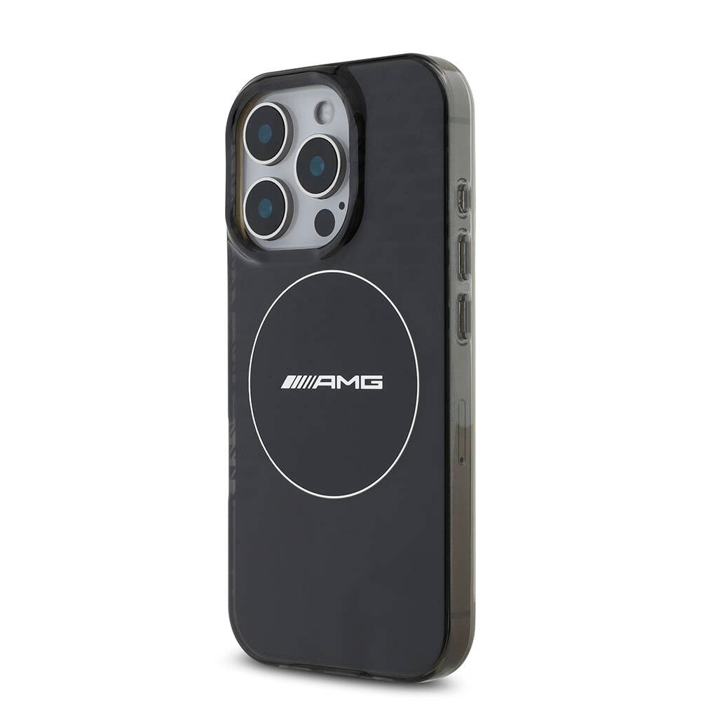 iPhone 16 Pro Max Kılıf AMG Orijinal Lisanslı M-safe Şarj Özellikli IML Baskı Logolu Smoked Kılıf