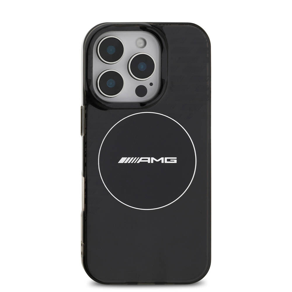 iPhone 16 Pro Max Kılıf AMG Orijinal Lisanslı M-safe Şarj Özellikli IML Baskı Logolu Smoked Kılıf