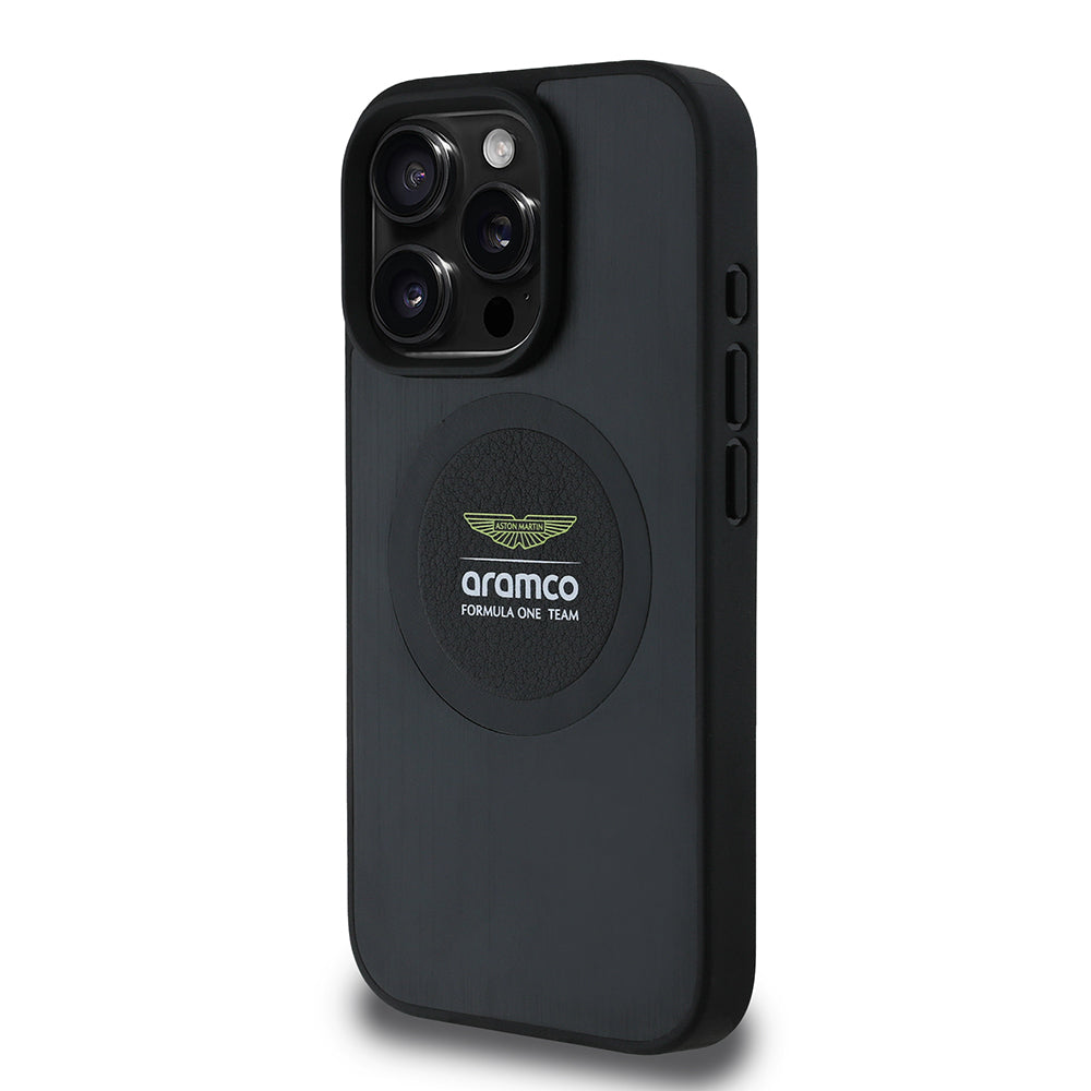 iPhone 16 Pro Max Kılıf Aston Martin Orijinal Lisanslı M-safe Şarj Özellikli Aluminyum Arka Yüzeyli Formula One Team Baskılı Kılıf