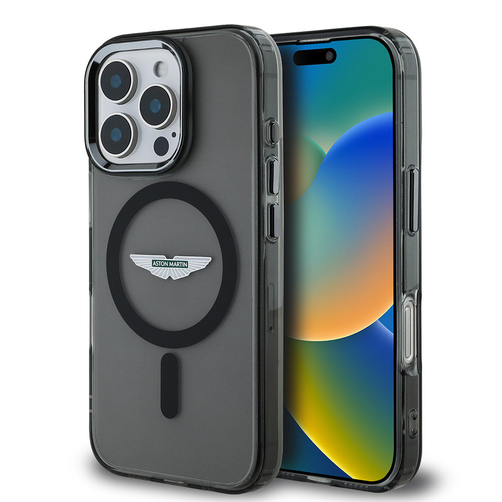 iPhone 16 Pro Max Kılıf Aston Martin Orijinal Lisanslı M-safe Şarj Özellikli IML Baskı Logolu Buzlu Kılıf