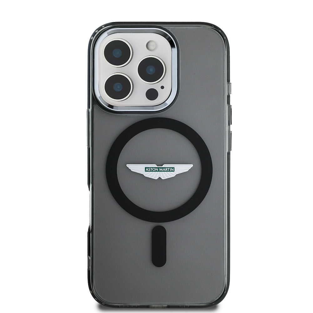 iPhone 16 Pro Max Kılıf Aston Martin Orijinal Lisanslı M-safe Şarj Özellikli IML Baskı Logolu Buzlu Kılıf