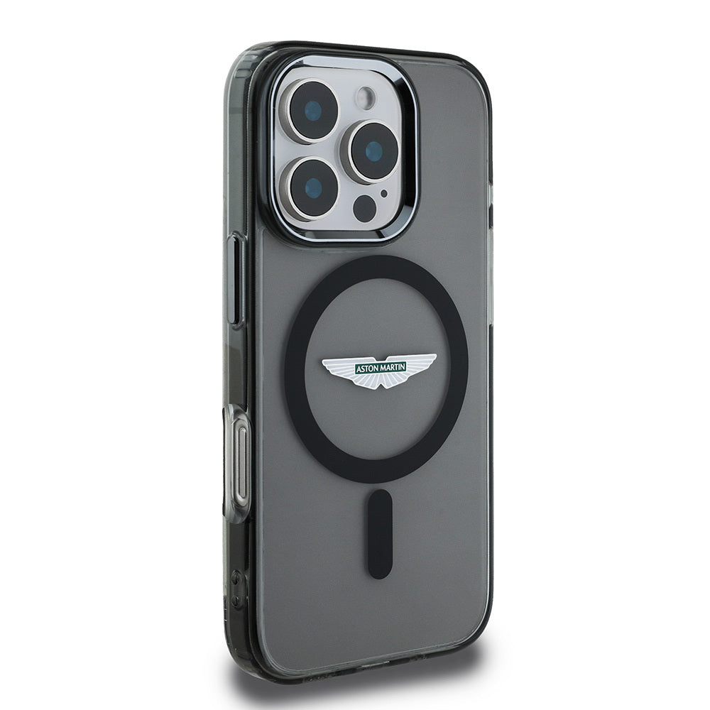 iPhone 16 Pro Max Kılıf Aston Martin Orijinal Lisanslı M-safe Şarj Özellikli IML Baskı Logolu Buzlu Kılıf