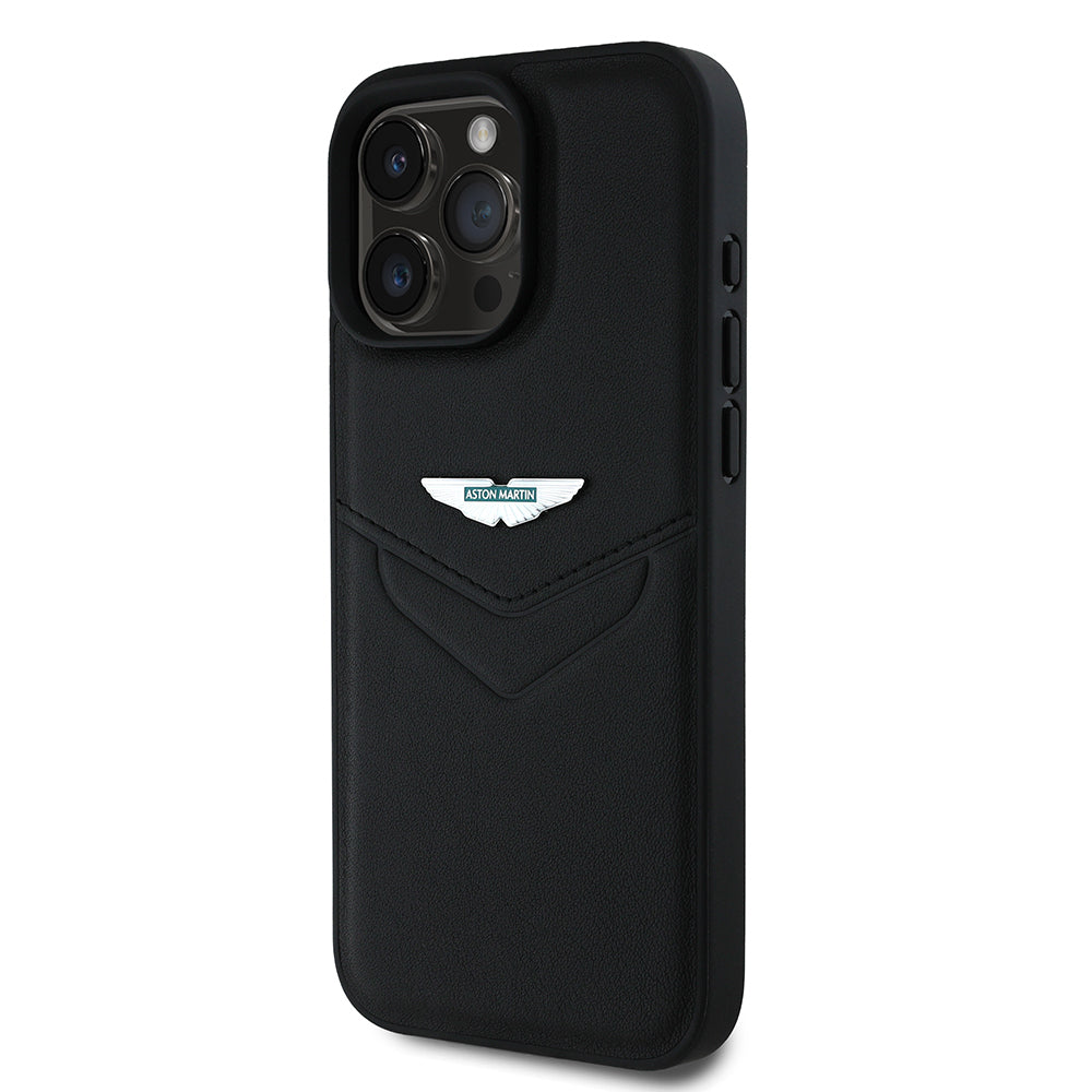 iPhone 16 Pro Max Kılıf Aston Martin Orijinal Lisanslı Victory Dizayn PU Deri Metal Logolu Kılıf
