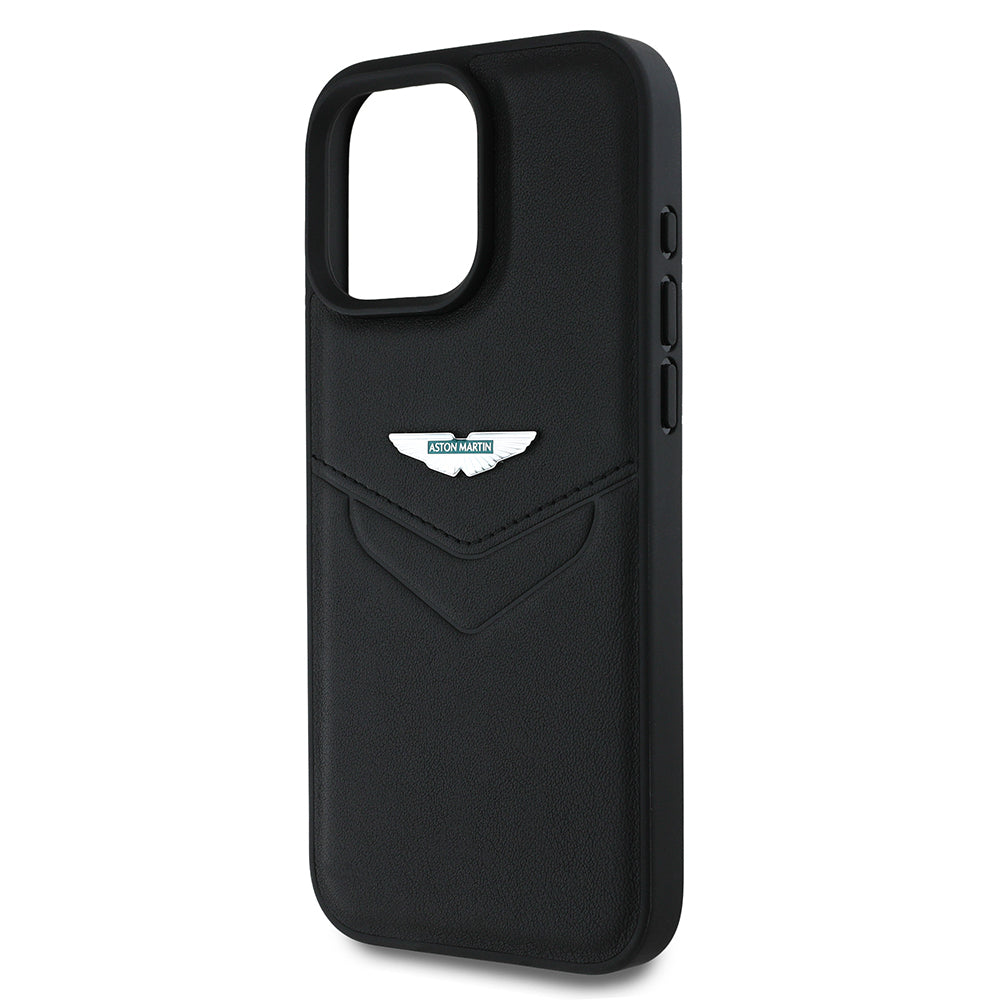 iPhone 16 Pro Max Kılıf Aston Martin Orijinal Lisanslı Victory Dizayn PU Deri Metal Logolu Kılıf