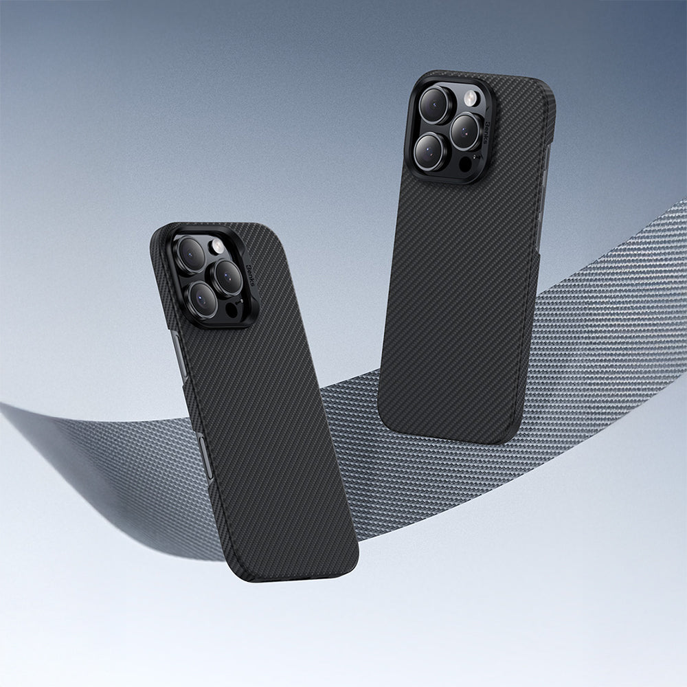 iPhone 16 Pro Max Kılıf Benks M-safe Şarj Özellikli Metal Kamera Çerçeveli Magnetik ArmorAir 600D Kevlar Karbon Fiber Kılıf