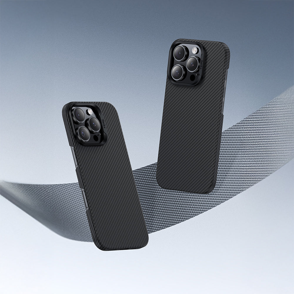 iPhone 16 Pro Max Kılıf Benks M-safe Şarj Özellikli Metal Kamera Çerçeveli Magnetik ArmorAir 600D Kevlar Karbon Fiber Kılıf