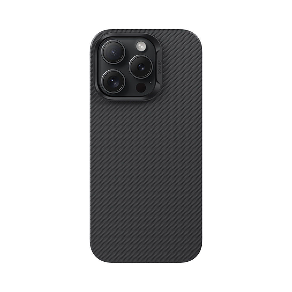 iPhone 16 Pro Max Kılıf Benks M-safe Şarj Özellikli Metal Kamera Çerçeveli Magnetik ArmorAir 600D Kevlar Karbon Fiber Kılıf