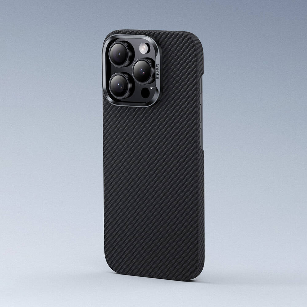 iPhone 16 Pro Max Kılıf Benks M-safe Şarj Özellikli Magnetik ArmorAir 600D Kevlar Karbon Fiber Kılıf