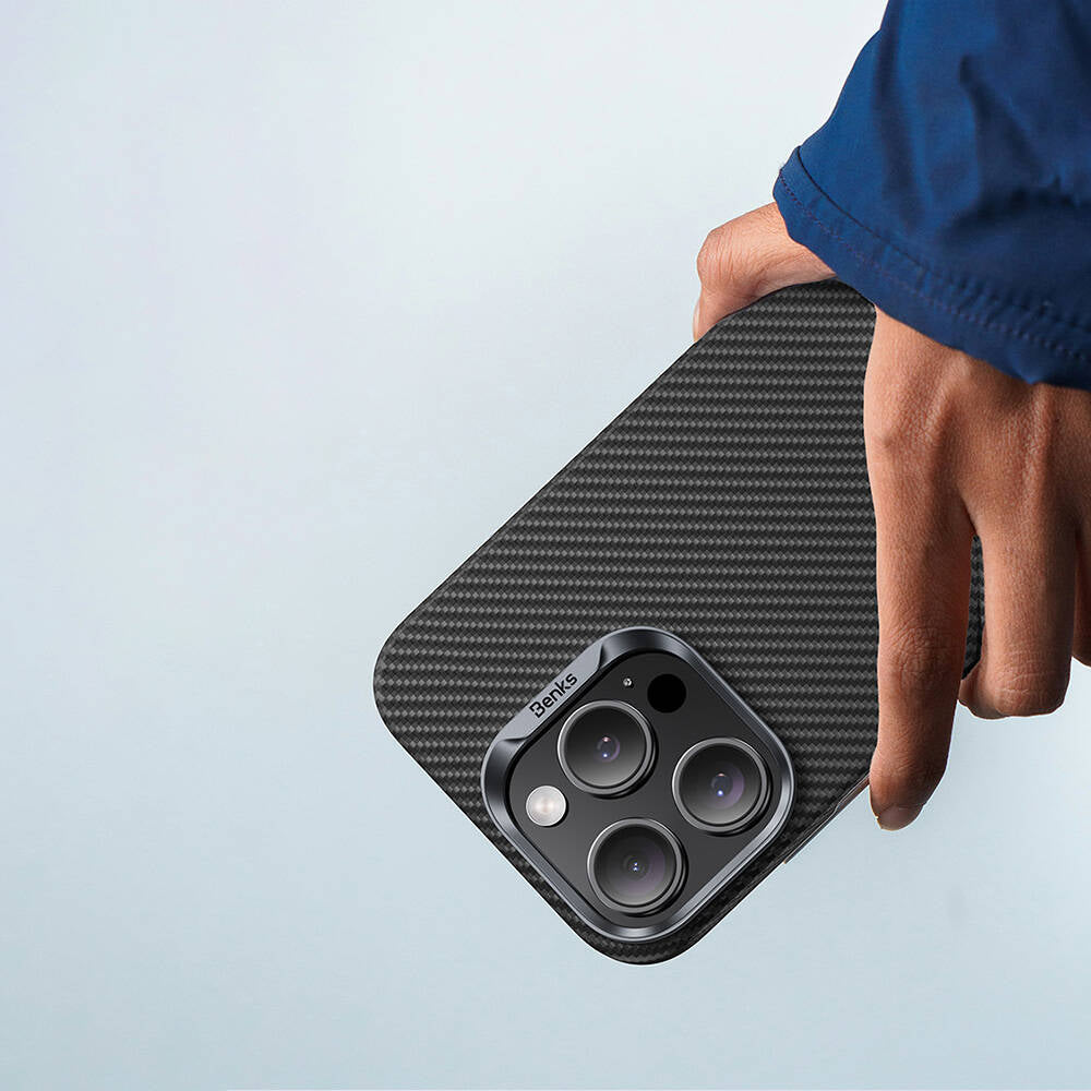 iPhone 16 Pro Max Kılıf Benks M-safe Şarj Özellikli Magnetik ArmorAir 600D Kevlar Fiber Kılıf