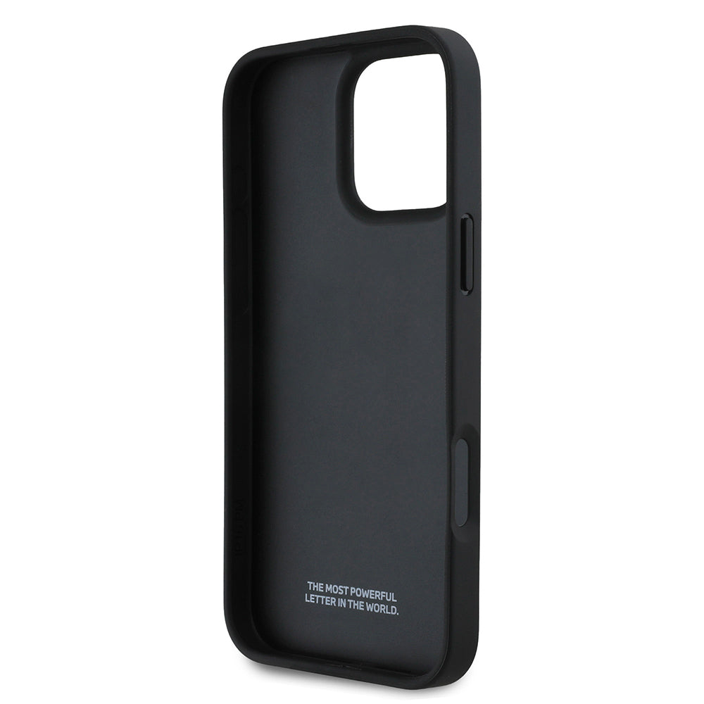 iPhone 16 Pro Max Kılıf BMW Orijinal Lisanslı Karbon Fiber Tasarımlı ve Metal Logolu PU Deri Kılıf