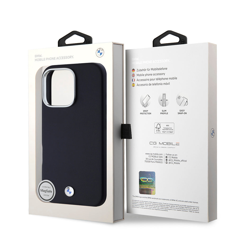 iPhone 16 Pro Max Kılıf BMW Orijinal Lisanslı M-safe Şarj Özellikli Metal Logolu Tam Kaplama Deri Kılıf