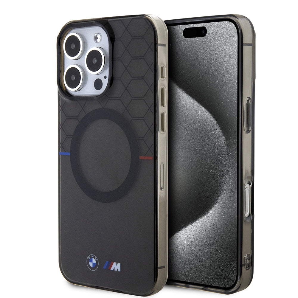 iPhone 16 Pro Max Kılıf BMW Magsafe Şarj Özellikli Transparan M Dizayn Orijinal Lisanslı Kılıf