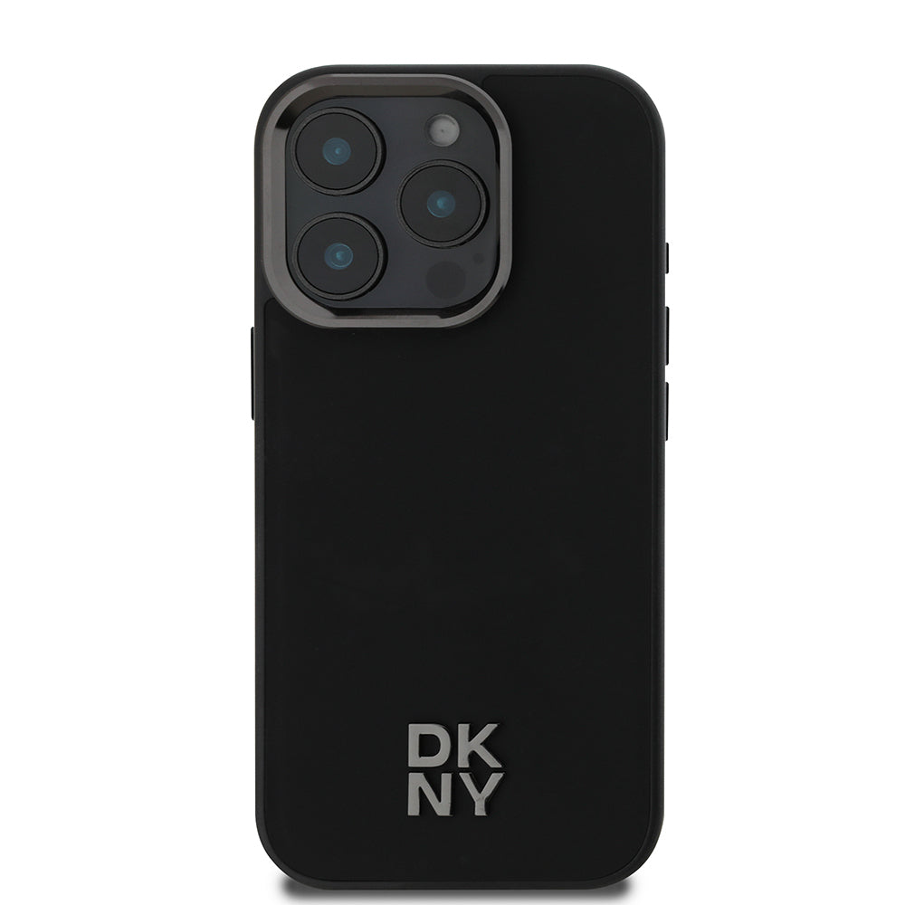 iPhone 16 Pro Max Kılıf DKNY Orijinal Lisanslı M-safe Şarj Özellikli Metal Logolu PU Deri Plain Kılıf