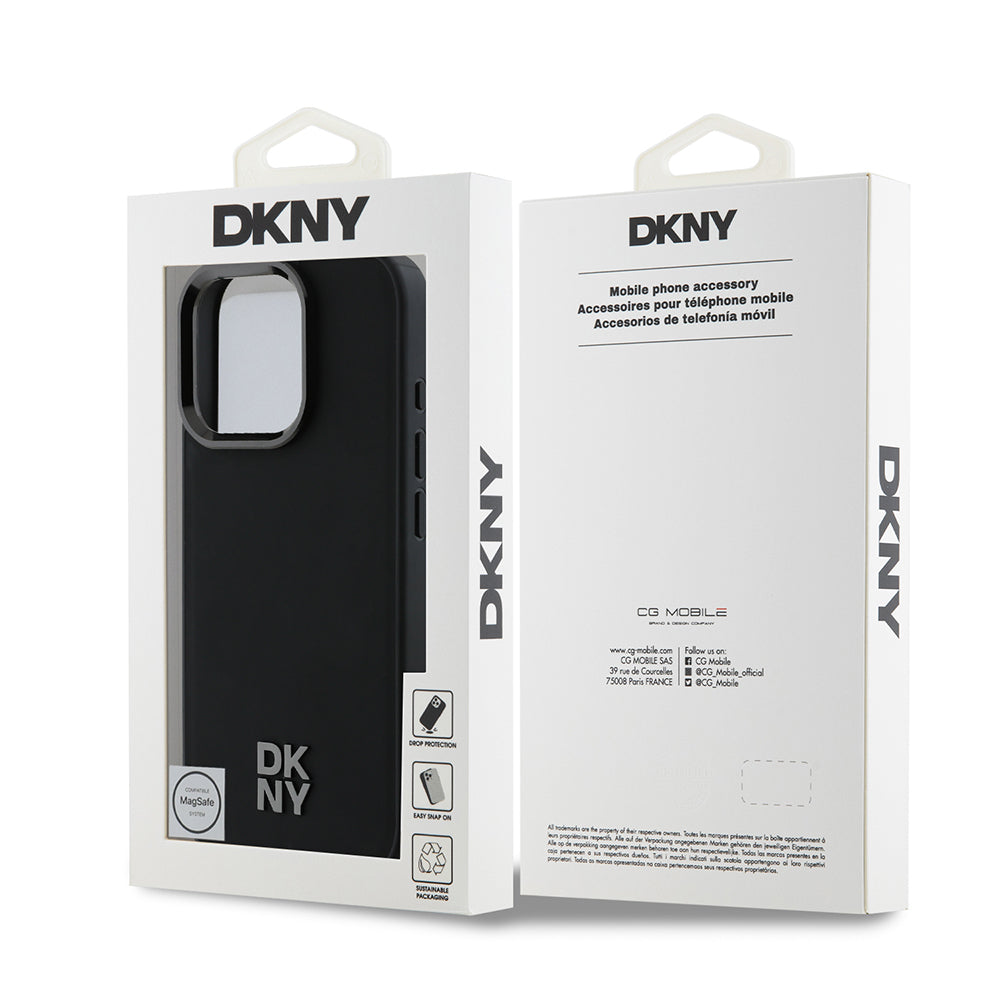 iPhone 16 Pro Max Kılıf DKNY Orijinal Lisanslı M-safe Şarj Özellikli Metal Logolu PU Deri Plain Kılıf
