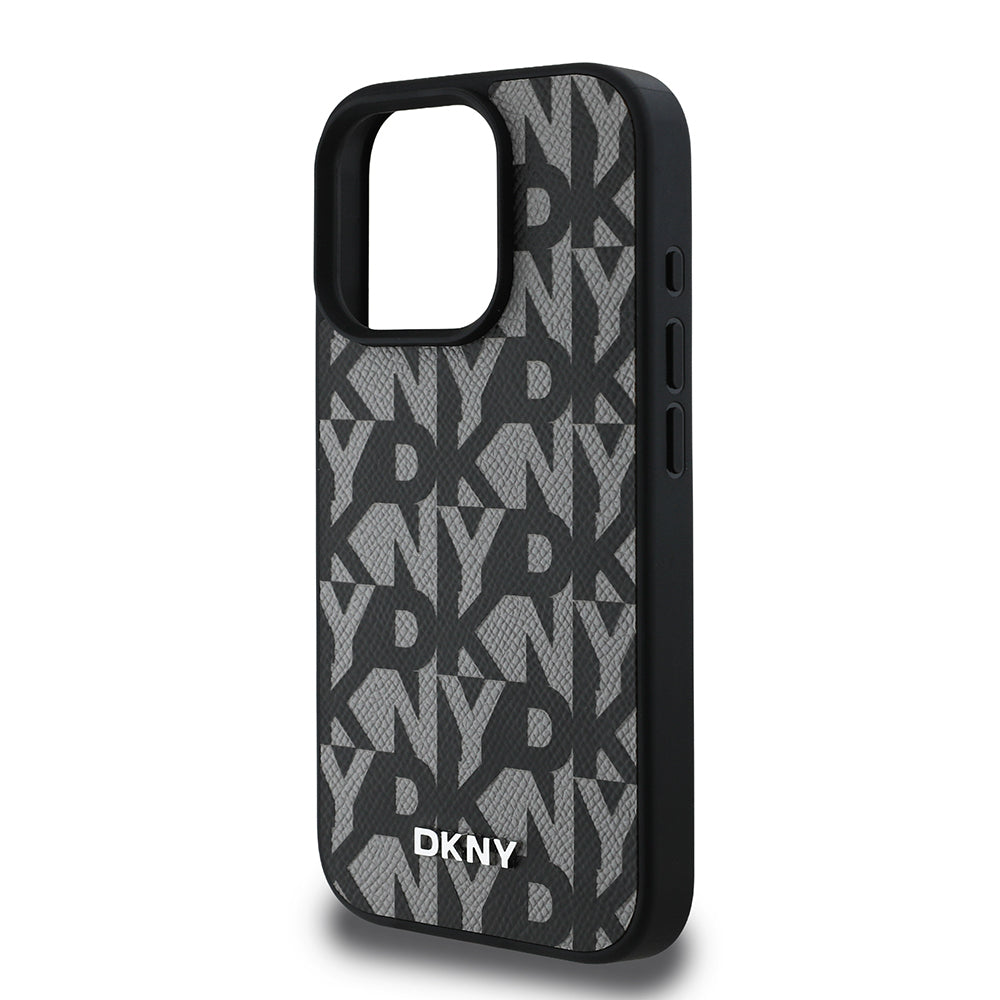 iPhone 16 Pro Max Kılıf DKNY Orjinal Lisanslı M-safe Şarj Özellikli 3D Yazılı Grid Pattern Kılıf