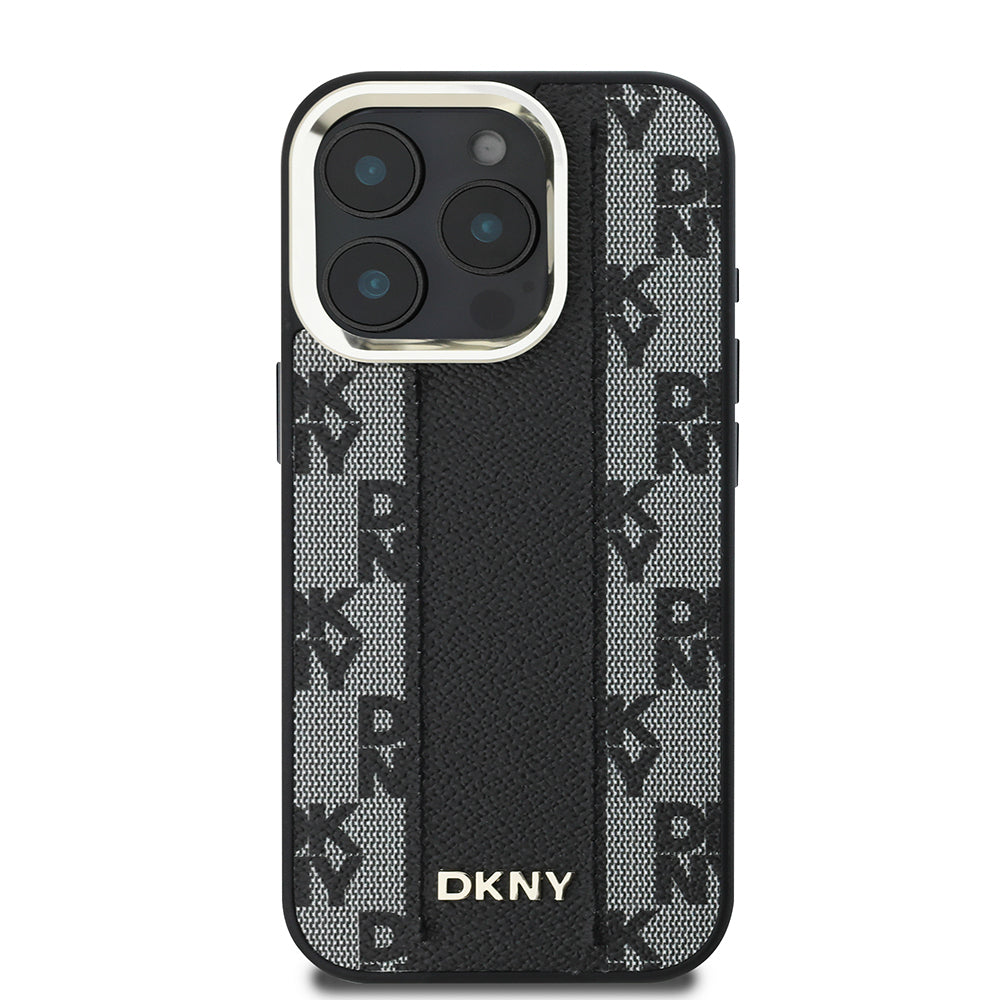 iPhone 16 Pro Max Kılıf DKNY Orjinal Lisanslı M-safe Şarj Özellikli 3D Yazılı Checkered Pattern Kılıf