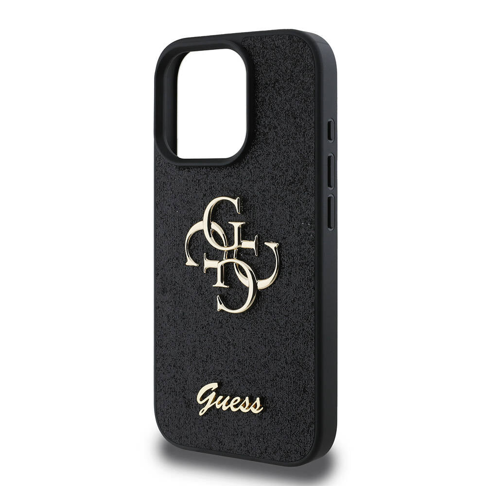 iPhone 16 Pro Max Kılıf Guess Orijinal Lisanslı 4G Büyük Metal Logolu Glitter Kılıf