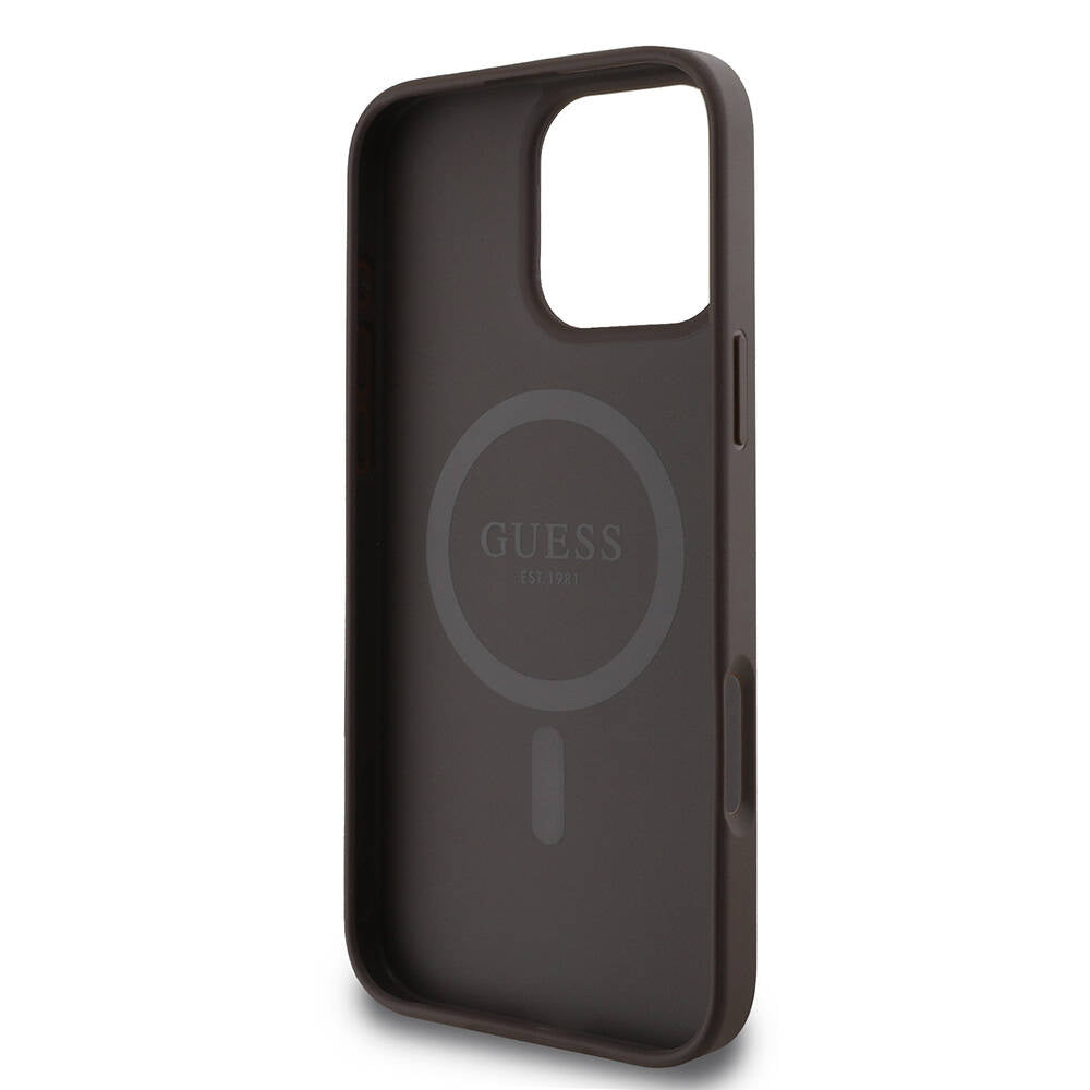 iPhone 16 Pro Max Kılıf Guess Orijinal Lisanslı M-safe Şarj Özellikli 4G Şerit Tasarımlı Printed Kılıf