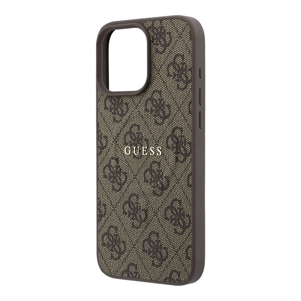 iPhone 16 Pro Max Kılıf Guess Orijinal Lisanslı M-safe Kabartmalı 4G Desenli Yazı Logolu Kılıf