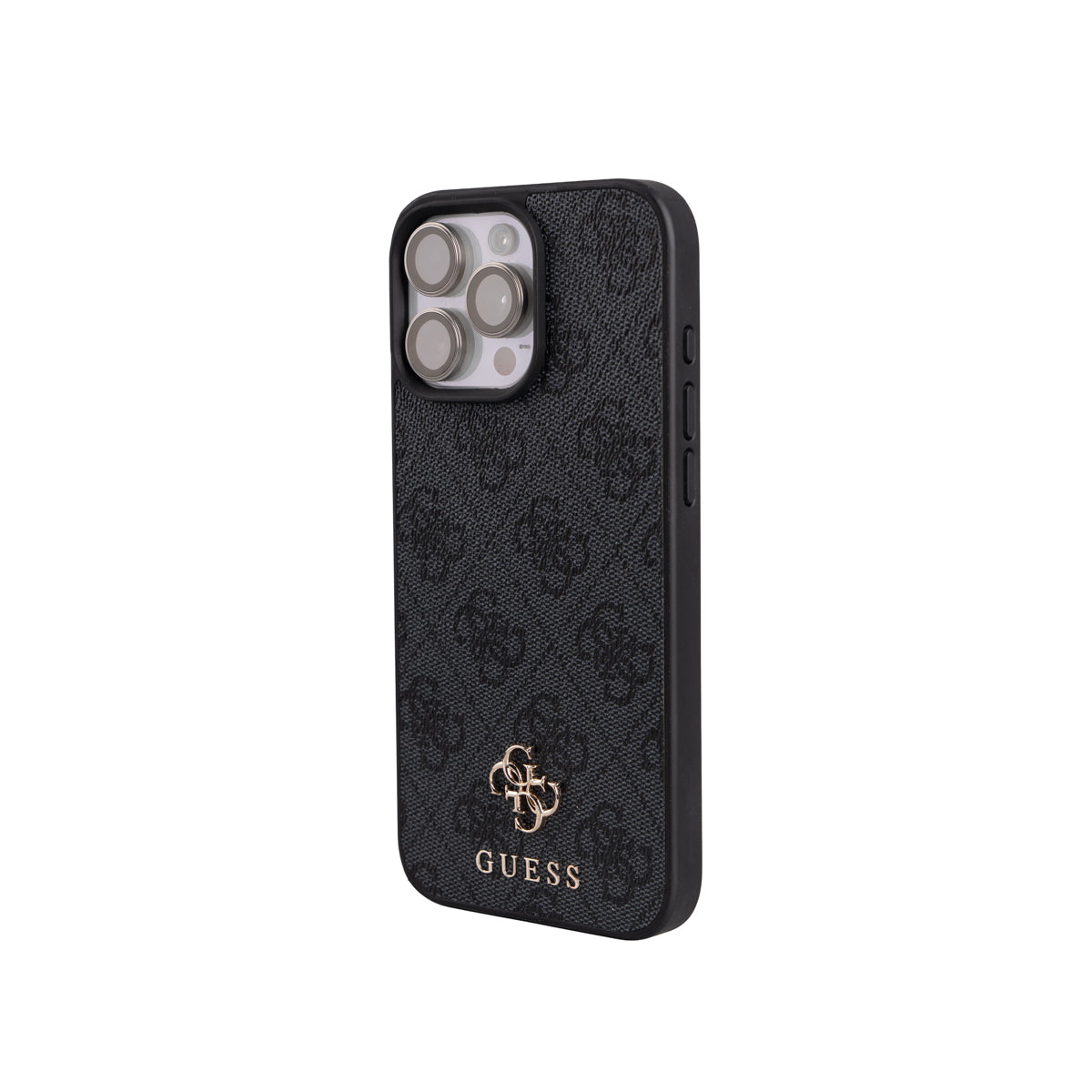 iPhone 16 Pro Max Kılıf Guess Orijinal Lisanslı M-safe Şarj Özellikli 4G Metal Büyük Logolu Kartlıklı Kılıf