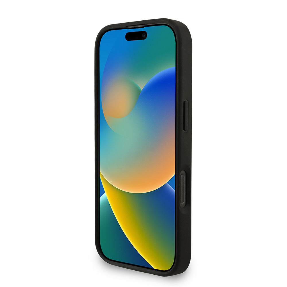 iPhone 16 Pro Max Kılıf Guess Orijinal Lisanslı M-safe Şarj Özellikli PU Deri Bilek Askı İpli Yazı Logolu Kılıf