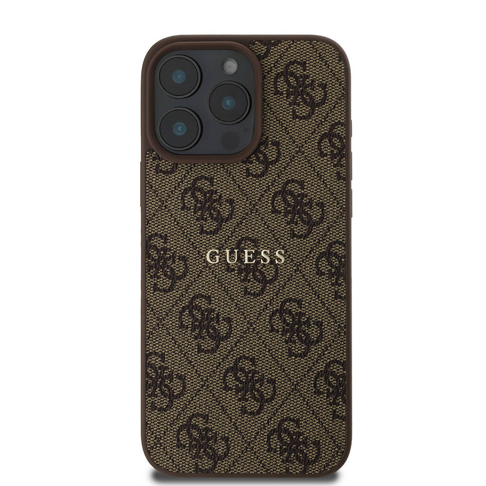 iPhone 16 Pro Max Kılıf Guess Orijinal Lisanslı M-safe Şarj Özellikli 4G Desenli Yazı Logolu Kılıf