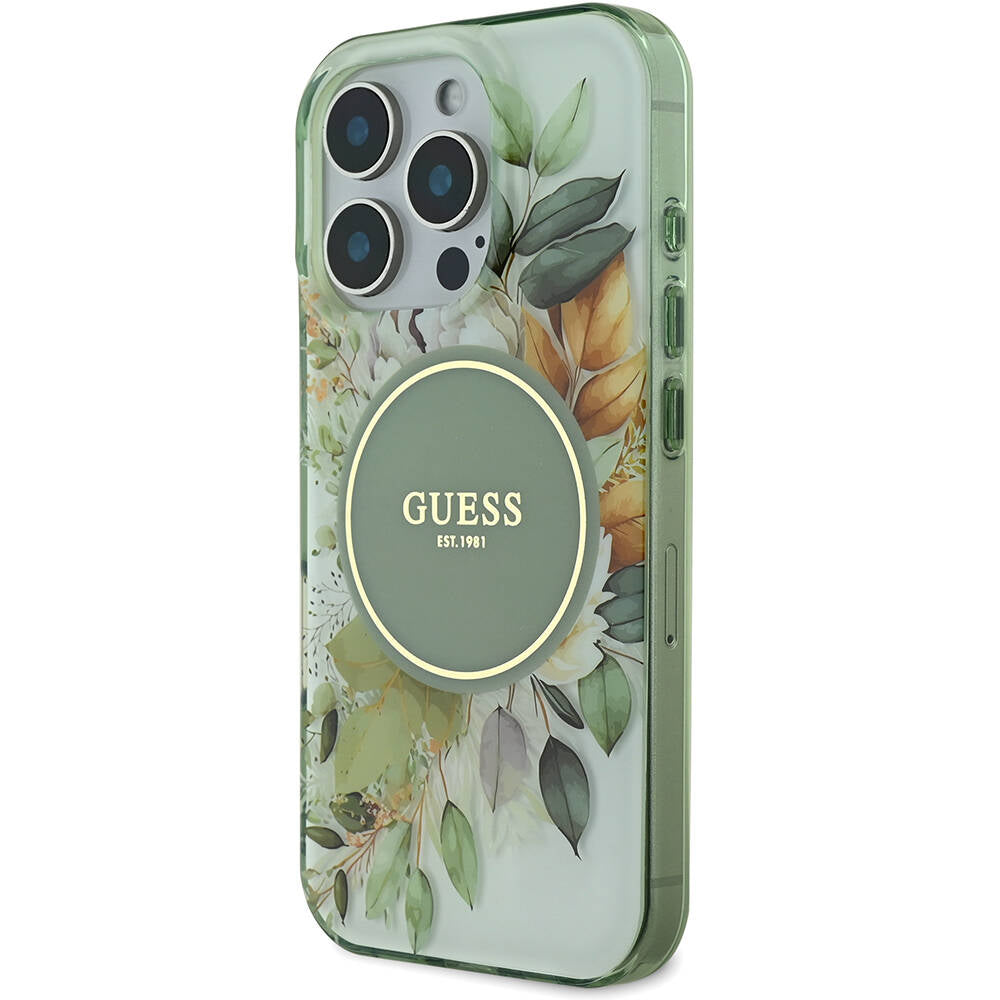 iPhone 16 Pro Max Kılıf Guess Orijinal Lisanslı M-safe Şarj Özellikli Flower Tonal Circle Kılıf