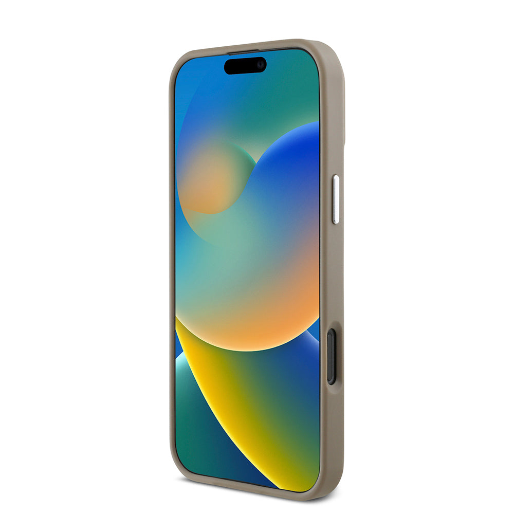 iPhone 16 Pro Max Kılıf Guess Orijinal Lisanslı M-safe Şarj Özellikli Grained Triangle Kılıf