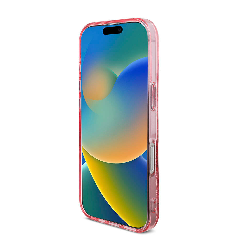 iPhone 16 Pro Max Kılıf Guess Orijinal Lisanslı M-safe Şarj Özellikli IML Baskılı Çiçek İnci Bileklikli Kılıf