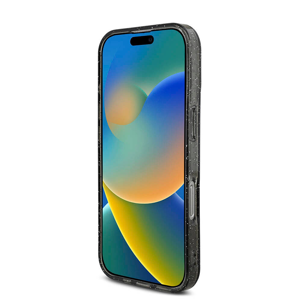 iPhone 16 Pro Max Kılıf Guess Orijinal Lisanslı M-safe Şarj Özellikli Simli Silikon İnci Bileklikli Kılıf