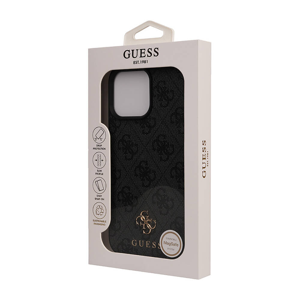 iPhone 16 Pro Max Kılıf Guess Orijinal Lisanslı M-safe Şarj Özellikli Small 4G Classic Kılıf