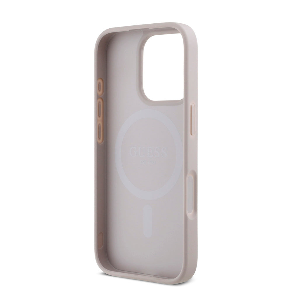 iPhone 16 Pro Max Kılıf Guess Orijinal Lisanslı M-safe Şarj Özellikli Small 4G Classic Kılıf