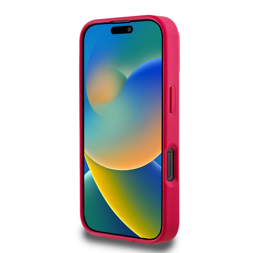 iPhone 16 Pro Max Kılıf Guess Orijinal Lisanslı M-safe Şarj Özellikli Taneli Çiçek Tasarımlı Metal Yazı Logolu Kılıf