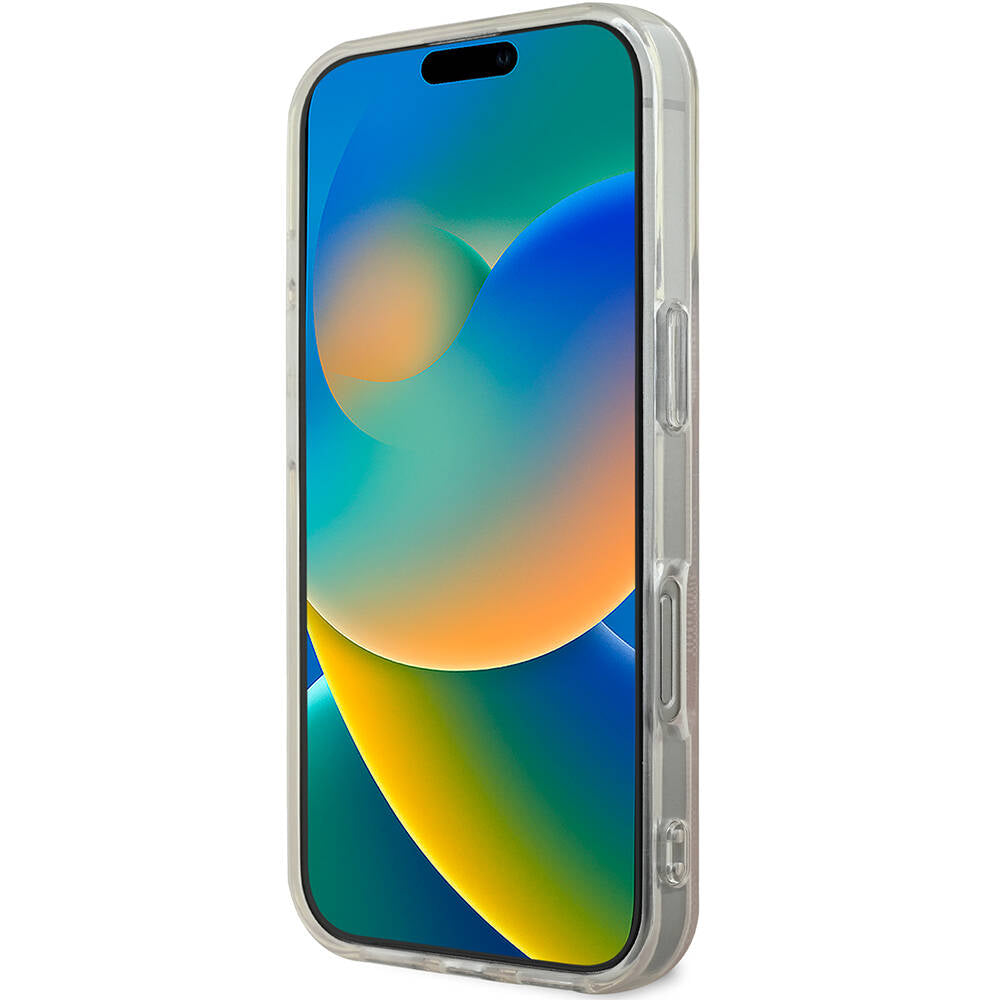 iPhone 16 Pro Max Kılıf Guess Orijinal Lisanslı M-safe Şarj Özellikli Yazı Logolu 4G Desenli Kılıf