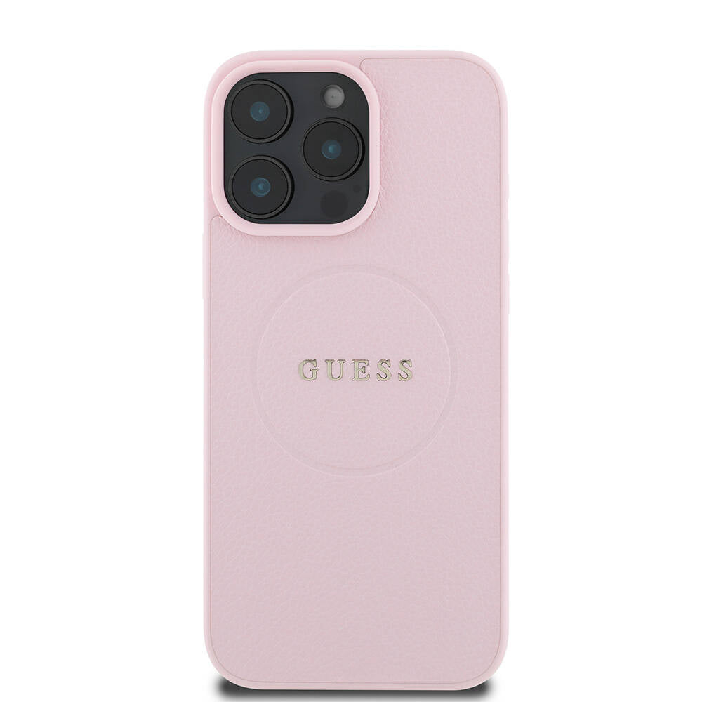 iPhone 16 Pro Max Kılıf Guess Orijinal Lisanslı M-safe Şarj Özellikli Yazı Logolu Grained Kılıf