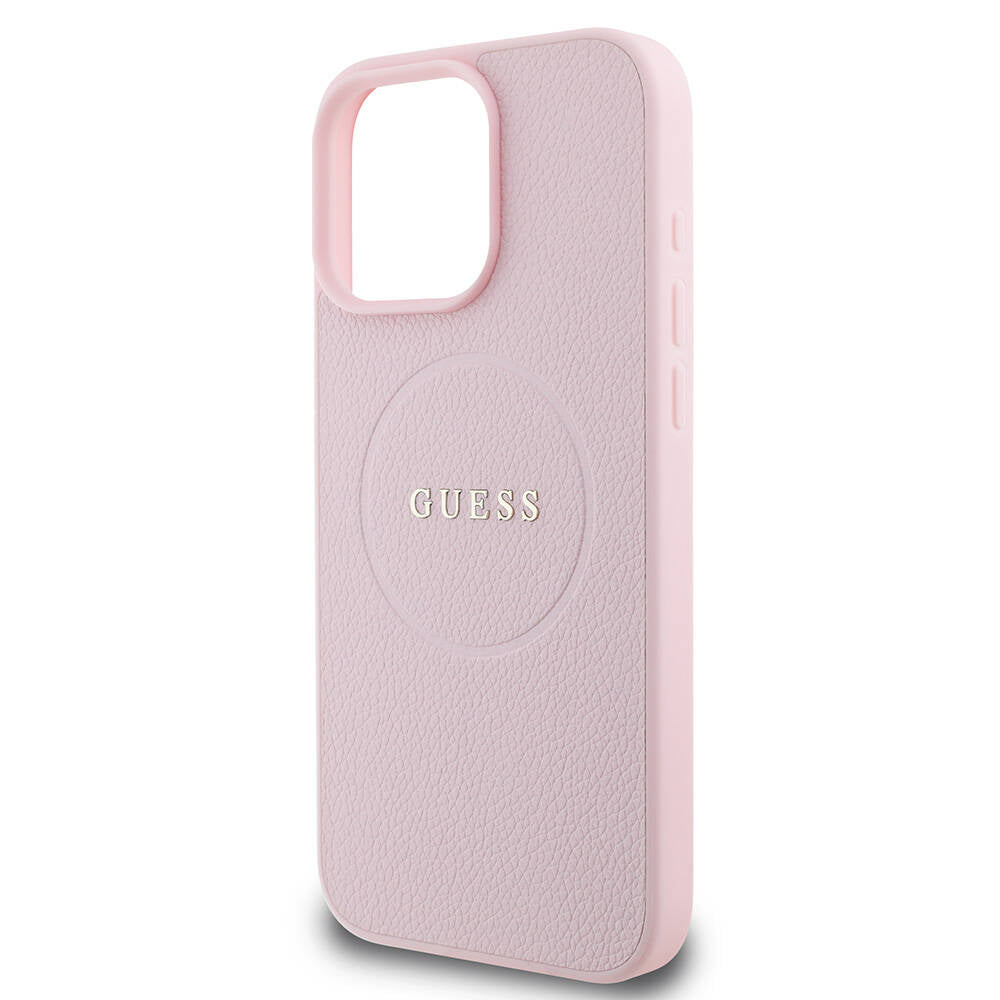iPhone 16 Pro Max Kılıf Guess Orijinal Lisanslı M-safe Şarj Özellikli Yazı Logolu Grained Kılıf
