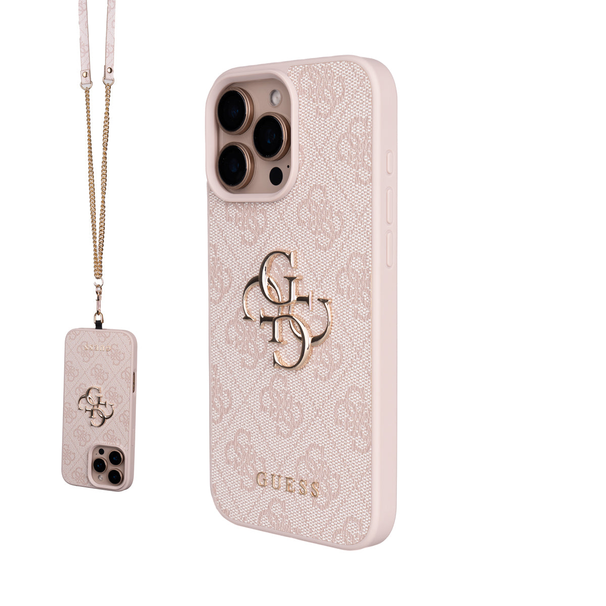 iPhone 16 Pro Max Kılıf Guess Orijinal Lisanslı PU Deri 4G Büyük Metal Logolu Çapraz Vücut Askılı Kılıf