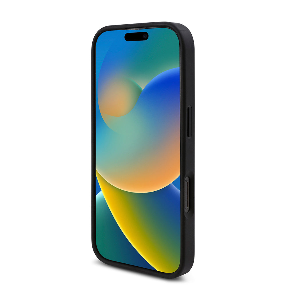 iPhone 16 Pro Max Kılıf Guess Orijinal Lisanslı Taşlı Arka Yüzey Üçgen Logolu Kılıf