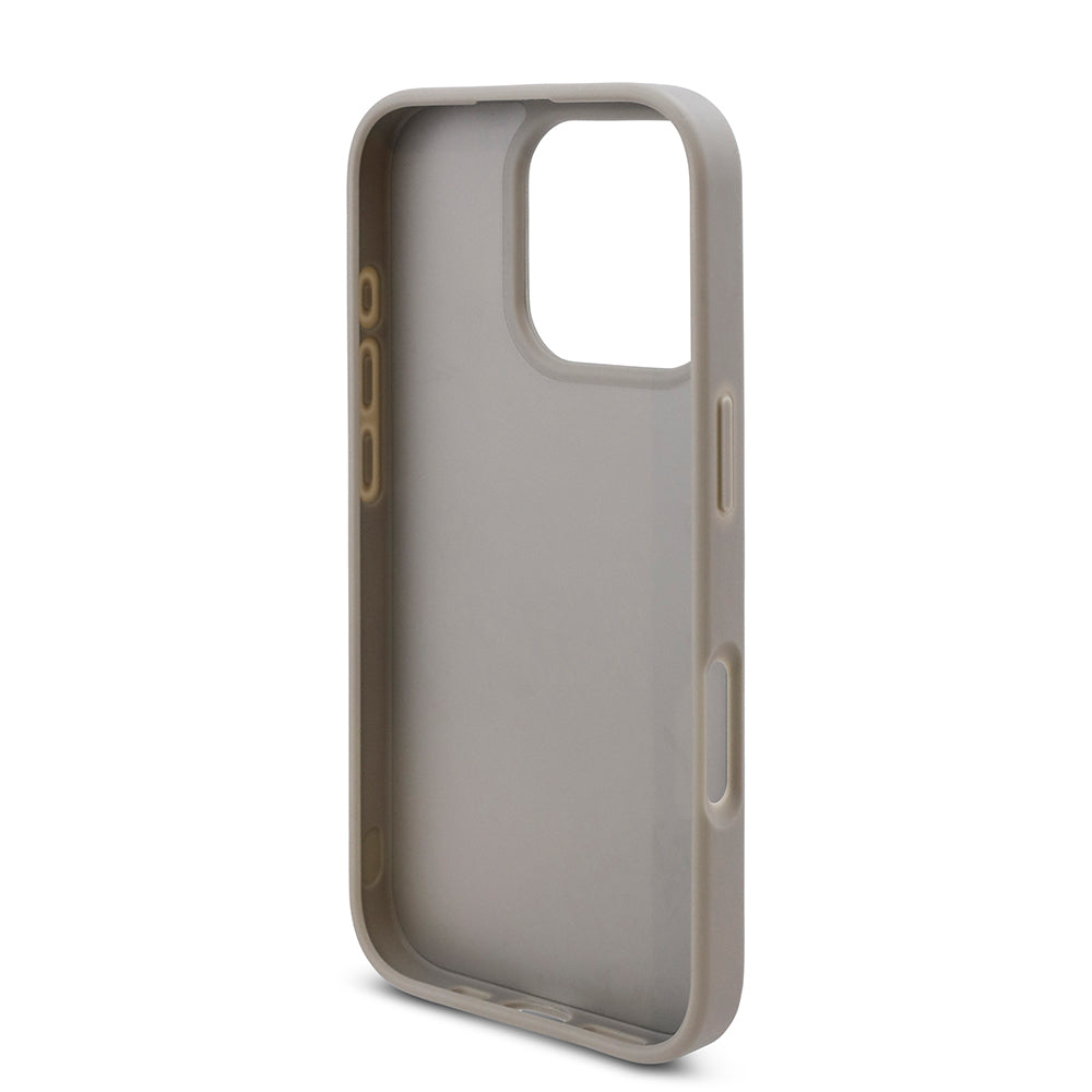 iPhone 16 Pro Max Kılıf Guess Orijinal Lisanslı Taşlı Arka Yüzey Üçgen Logolu Kılıf