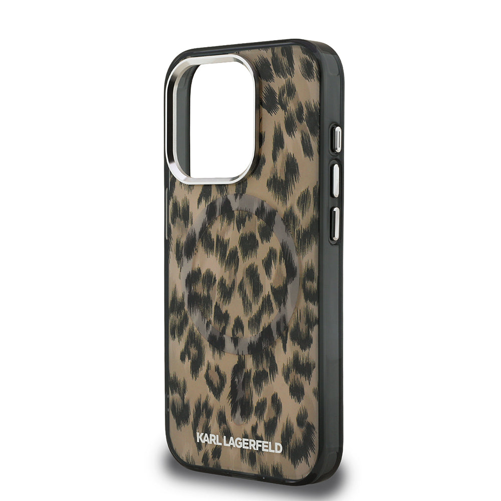 iPhone 16 Pro Max Kılıf Karl Lagerfeld Orijinal Lisanslı IML Leopar Baskılı Kılıf