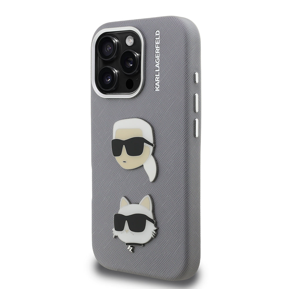 iPhone 16 Pro Max Kılıf Karl Lagerfeld Orijinal Lisanslı K&C Heads Pin Kılıf