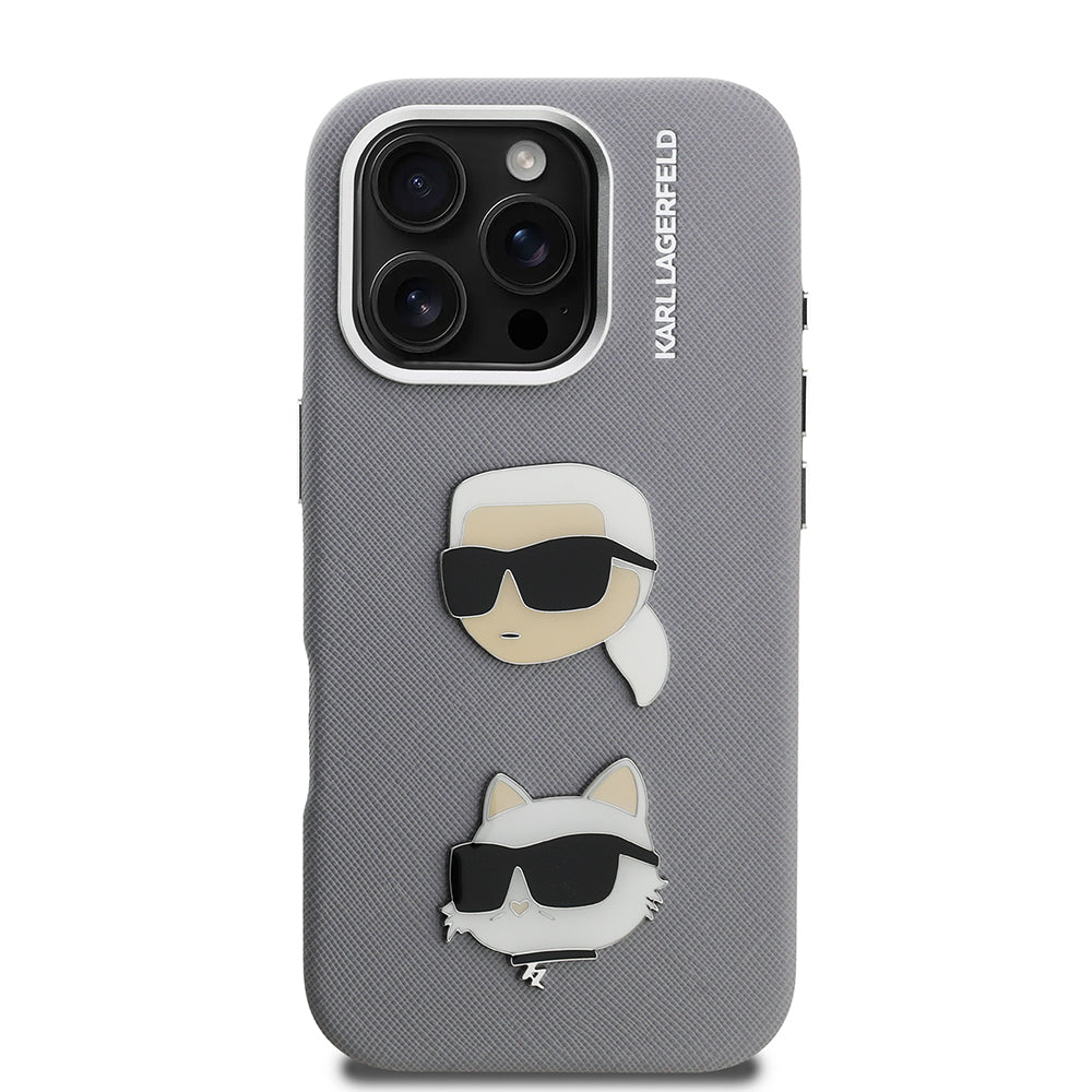 iPhone 16 Pro Max Kılıf Karl Lagerfeld Orijinal Lisanslı K&C Heads Pin Kılıf