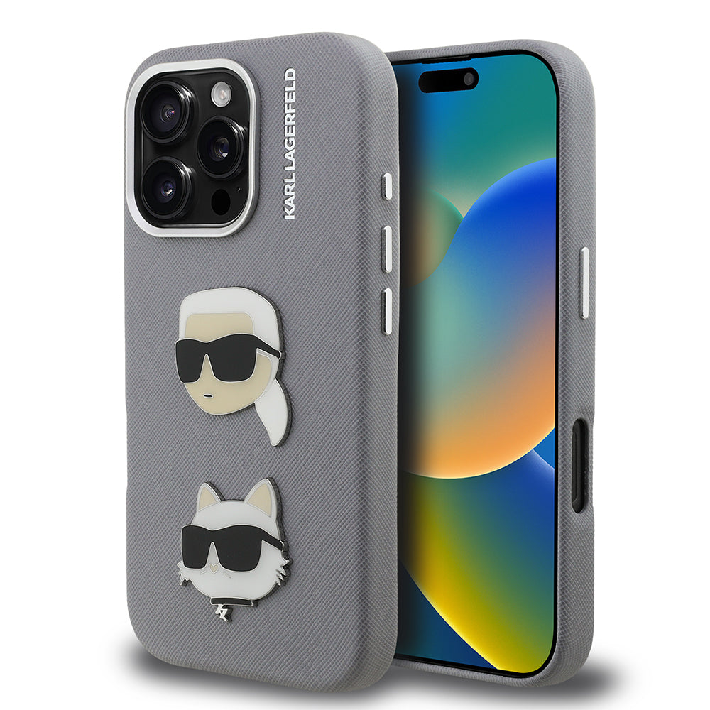 iPhone 16 Pro Max Kılıf Karl Lagerfeld Orijinal Lisanslı K&C Heads Pin Kılıf